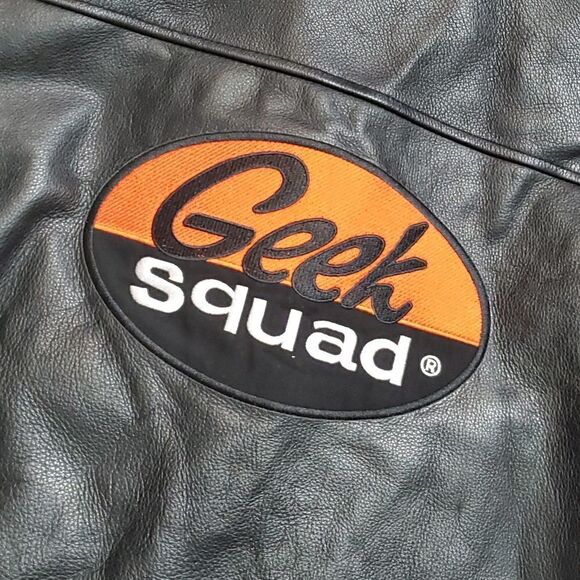 Geek Squad Ladies Leather Embroidered Jacket - Picture 7 of 11